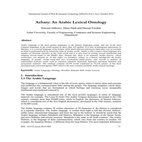 Azhary: An Arabic Lexical Ontology