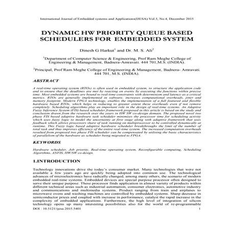 DYNAMIC HW PRIORITY QUEUE BASED SCHEDULERS FOR EMBEDDED SYSTEM