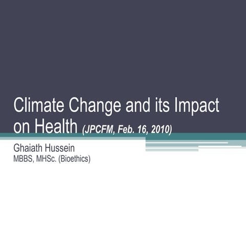 Climate Change and its Impact on Health