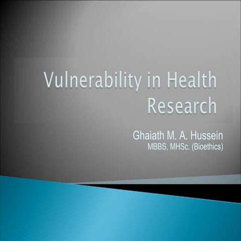 Vulnerability in Health Research