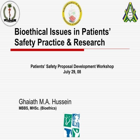 Ethical Issues in Patients’ Safety Practice &research | PPT