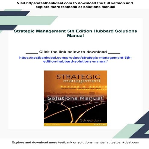 Strategic Management 5th Edition Hubbard Solutions Manual