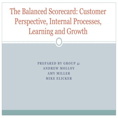 Human resource - Performance Management -The Balanced Scorecard