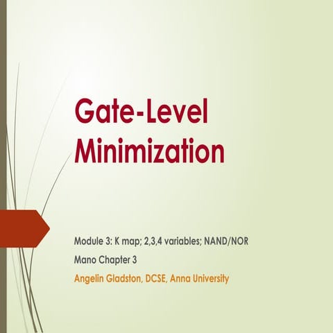 GATE LEVEL MINIMIZATION IN DIGITAL ELECTRONICS