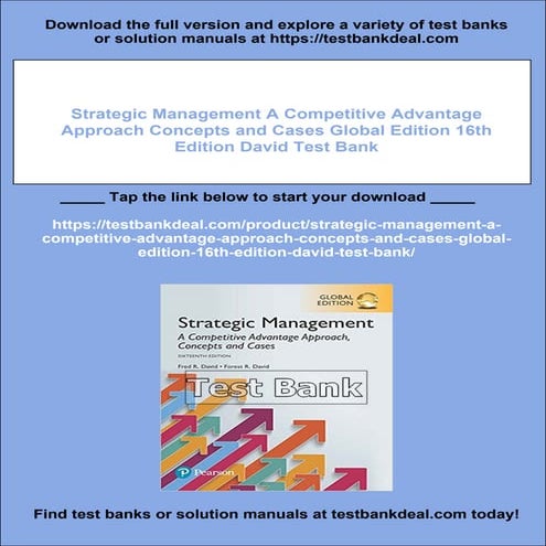 Strategic Management A Competitive Advantage Approach Concepts and ...