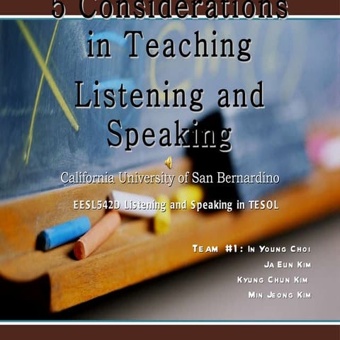 Teaching listening and speaking | PPT