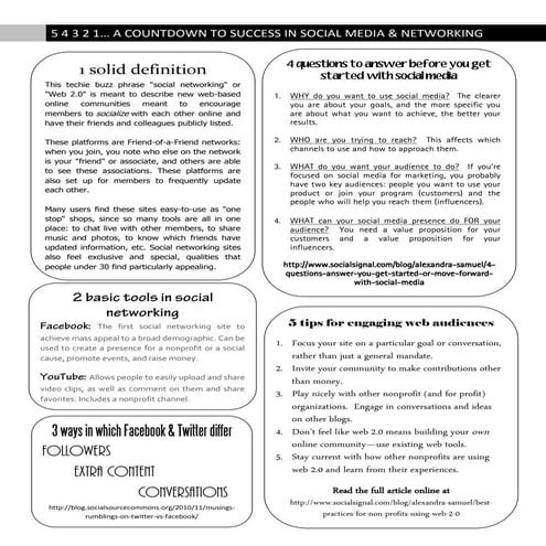 54321 countdown to success in social media & networking