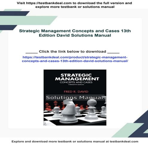 Strategic Management Concepts and Cases 13th Edition David Solutions Manual