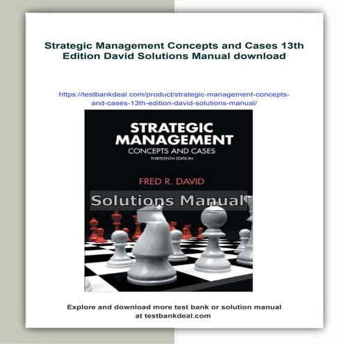 Strategic Management Concepts and Cases 13th Edition David Solutions Manual