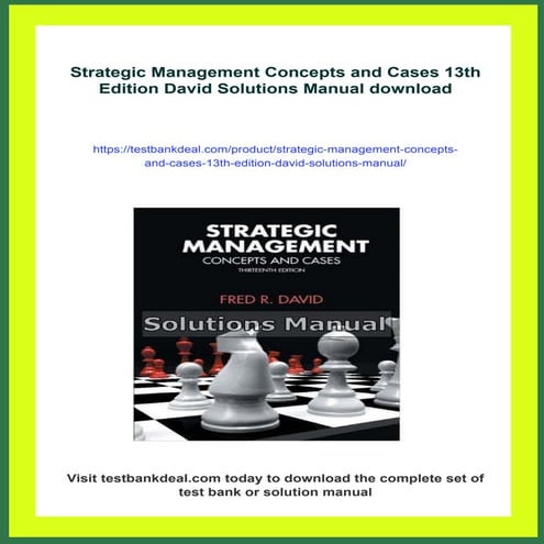 Strategic Management Concepts and Cases 13th Edition David Solutions Manual