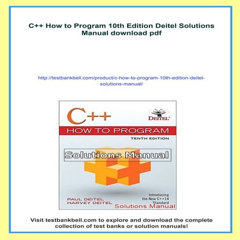 C++ How to Program 10th Edition Deitel Solutions Manual