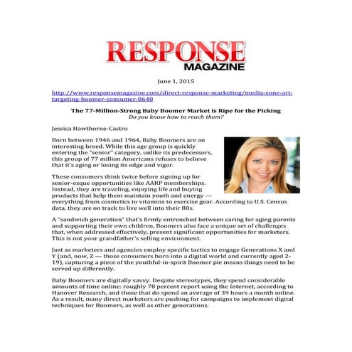 The Baby Boomer Market | PPT