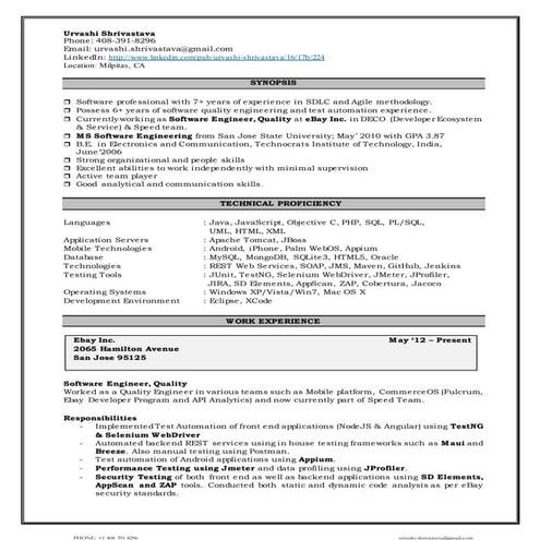 UrvashiShrivastavaResumeLatest2017