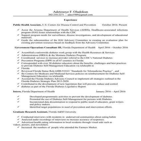 Ade's Resumé | DOC