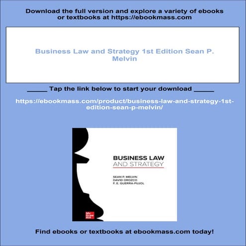 Business Law and Strategy 1st Edition Sean P. Melvin | PDF