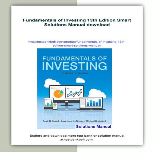 Fundamentals of Investing 13th Edition Smart Solutions Manual | PDF