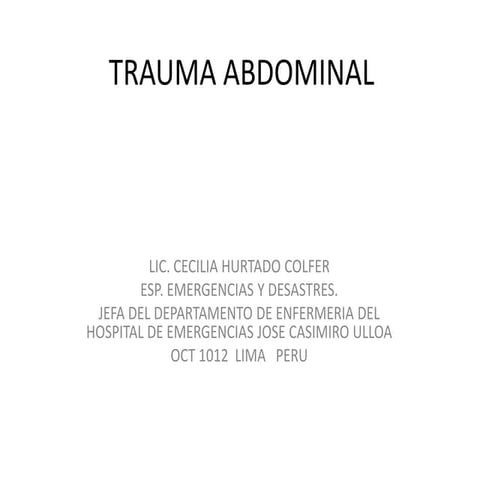 Pacientes trauma abdominal abierto y cerrado - CICAT-SALUD