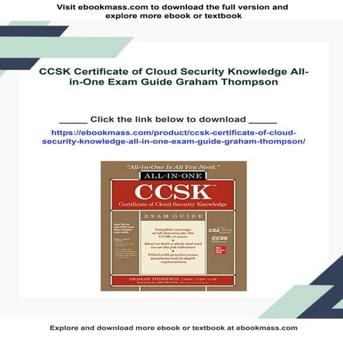 CCSK Certificate of Cloud Security Knowledge All-in-One Exam Guide Graham Tho...