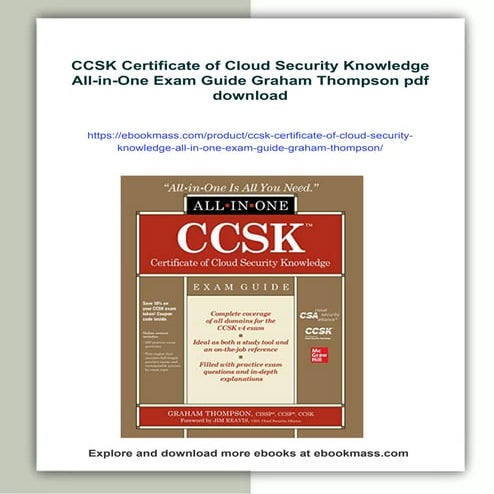 CCSK Certificate of Cloud Security Knowledge All-in-One Exam Guide Graham Tho...