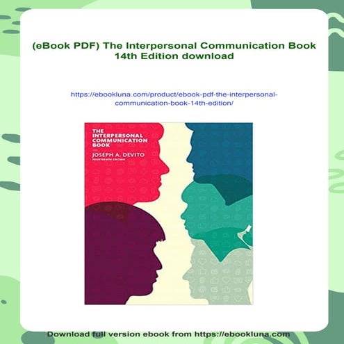 (eBook PDF) The Interpersonal Communication Book 14th Edition