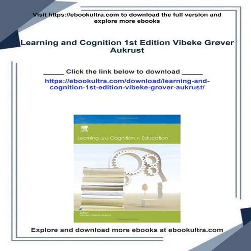 Learning and Cognition 1st Edition Vibeke Grøver Aukrust