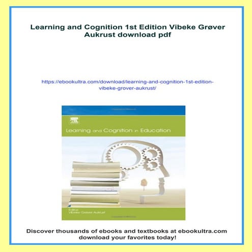 Learning and Cognition 1st Edition Vibeke Grøver Aukrust
