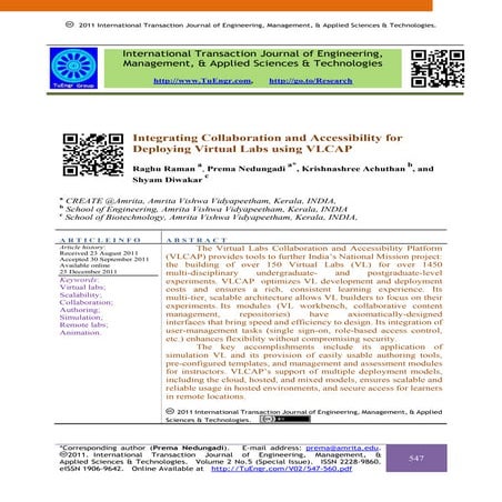 Integrating Collaboration and Accessibility for Deploying Virtual Labs using ...