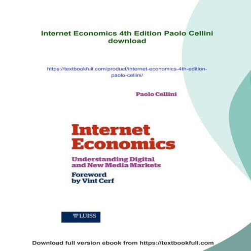 Internet Economics 4th Edition Paolo Cellini