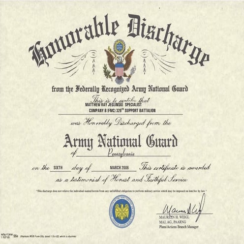 Honorable Discharge and Form DD - 214