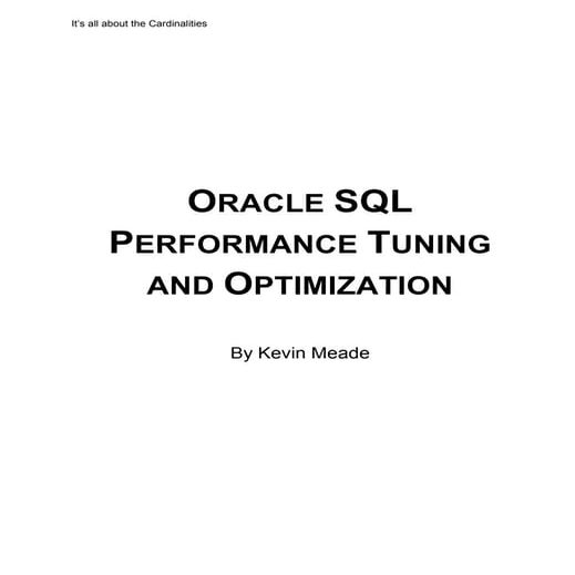 Oracle SQL Performance Tuning and Optimization v26 chapter 1 | PDF