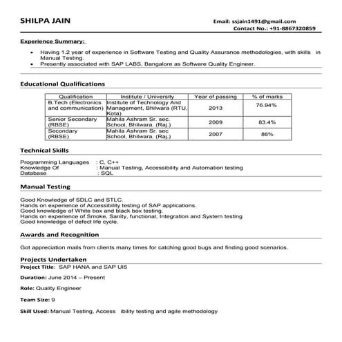 Aditi resume asa | DOC