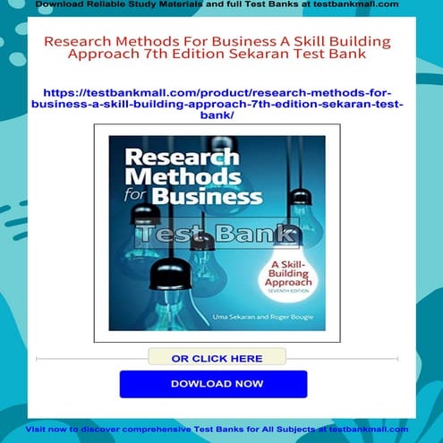 Research Methods For Business A Skill Building Approach 7th Edition ...