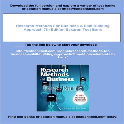 Research Methods For Business A Skill Building Approach 7th Edition ...