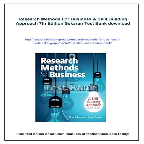Research Methods For Business A Skill Building Approach 7th Edition Sekaran T...