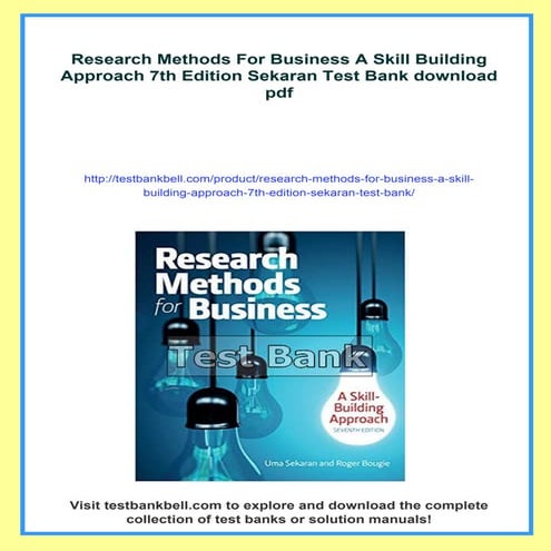 Research Methods For Business A Skill Building Approach 7th Edition Sekaran T...