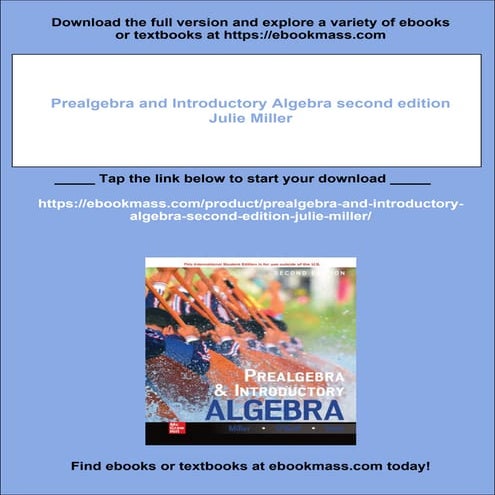 Prealgebra and Introductory Algebra second edition Julie Miller