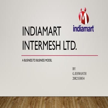 Comprehensive Business Analysis of IndiaMART Intermesh Ltd. B2B Model ...