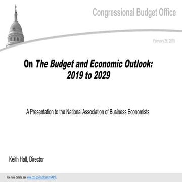 On The Budget and Economic Outlook: 2019 to 2029