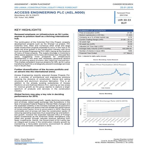 AEL Equity Price Forecast - 29.01.2016