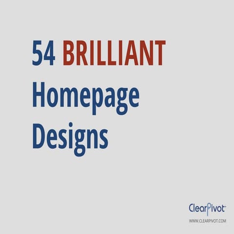 54 Brilliant Homepage Designs