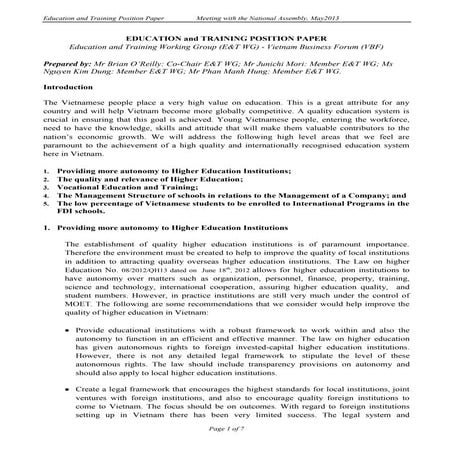 Education and Training Position Paper June 2013 EN (Final)