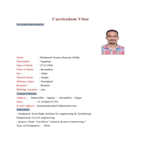 Mohamed Osama cv