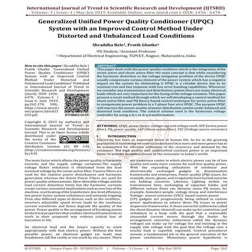 Generalized Unified Power Quality Conditioner UPQC System with an Improved Co...