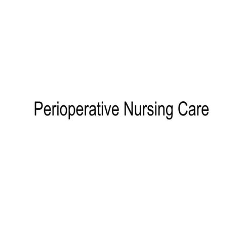 perioperative nursing care