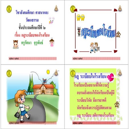ใบความรู้  กฎระเบียบของโรงเรียน ป.2+429+dltvsocp2+54soc p02f 28-4page