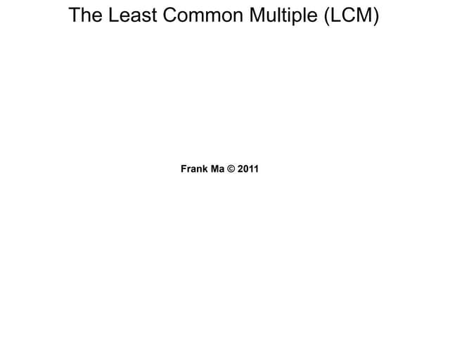 Least common multiple | PPTX