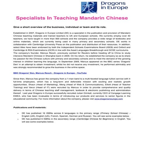 Mandarin Chinese Tutor, Teacher and Teaching Material | PDF