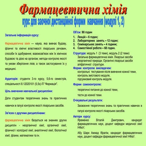 презентація курсу фармацевтичної_хімії_заочної_форми_(5,5з)_іп