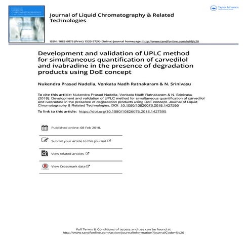 Development and validation of UPLC method for simultaneous quantification of ...