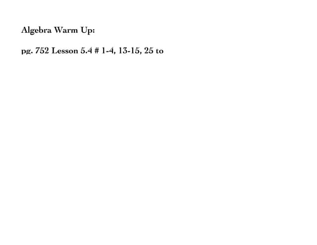 5.5 Point Slope and Standard Form